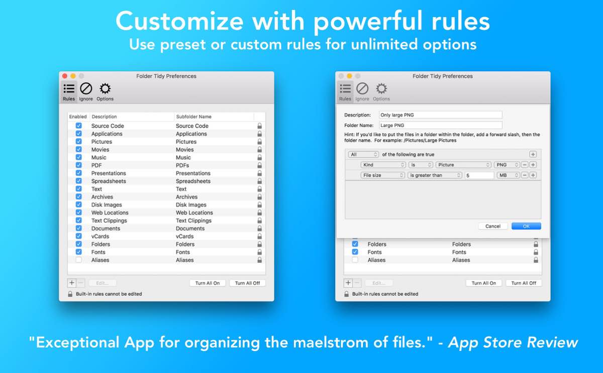 「Folder Tidy」Mac桌面太杂乱，一键归类整理就用它