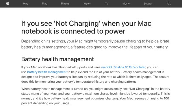 MacBook 显示"未充电"，官方这样解释……